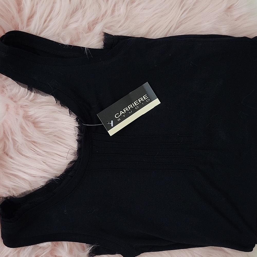 Brand New CARRIERE STUDIO LADIES TANK TOP W/FRILL TRIM-S